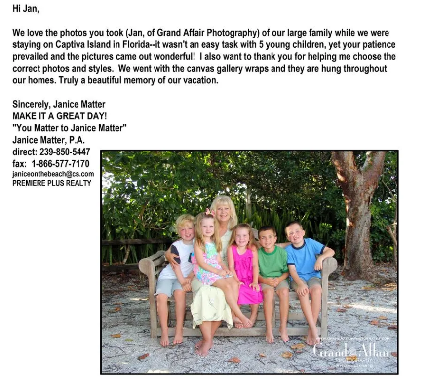 Janice Matter family portrait on Captiva Island by Grand Affair Photography